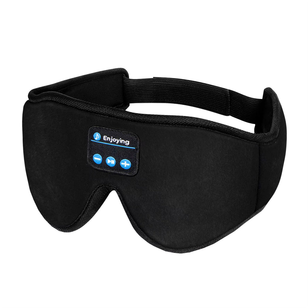 New 3D Stereo Light Blocking USB Rechargeable Smart Eye Mask Elastic Knit Silk Fabric White Noise Sleep Aid Wireless Bluetooth