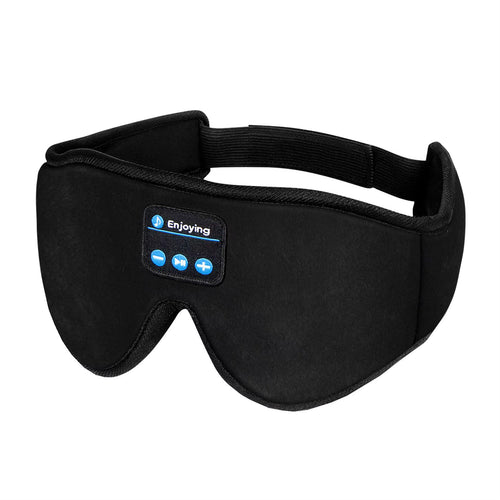New 3D Stereo Light Blocking USB Rechargeable Smart Eye Mask Elastic Knit Silk Fabric White Noise Sleep Aid Wireless Bluetooth